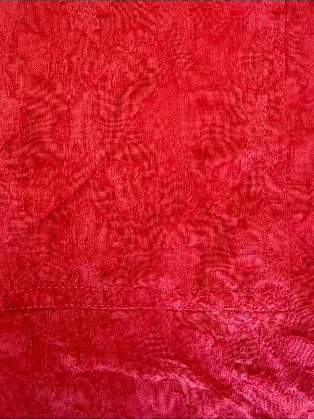 Anthropologie Mermaid Textured Cotton Red flowy peasant dress size large - Picture 9 of 10